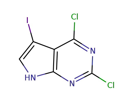 Molecular Structure of 1012785-51-1 (2,4-Dichloro-5-iodo-7H-pyrrolo[2,3-d]pyrimidine)