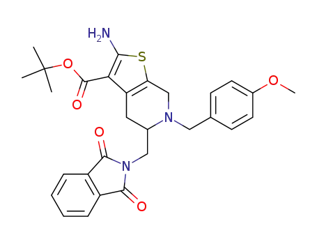 2-amino-5-(1,3-dioxo-1,3-dihydro-isoindol-2-ylmethyl)-6-(4-methoxy-benzyl)-4,5,6,7-tetrahydro-thieno[2,3-c]pyridine-3-carboxylic acid tert-butyl ester