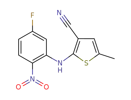 3-Thiophenecarbonitrile, 2-[(5-fluoro-2-nitrophenyl)amino]-5-methyl-