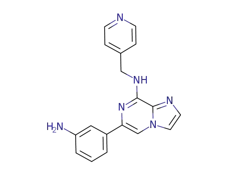 Molecular Structure of 1044656-17-8 (6-(3-aminophenyl)-N-(pyridin-4-ylmethyl)imidazo[1,2-a]pyrazin-8-amine)