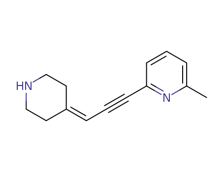 Molecular Structure of 1107616-82-9 (2-methyl-6-[3-(piperidin-4-ylidene)prop-1-yn-1-yl]pyridine)