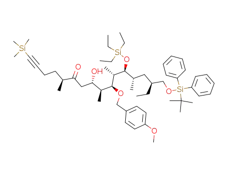 (5S,8S,9S,10S,11S,12S,13S,15S)-15-(tert-Butyl-diphenyl-silanyloxymethyl)-8-hydroxy-10-(4-methoxy-benzyloxy)-5,9,11,13-tetramethyl-12-triethylsilanyloxy-1-trimethylsilanyl-heptadec-1-yn-6-one