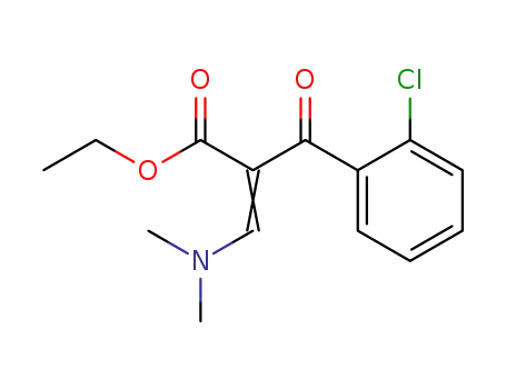 Molecular Structure of 162509-14-0 (ethyl 2-chloro-α-[(dimethylamino)methylene]-β-oxo-benzenepropanoate)
