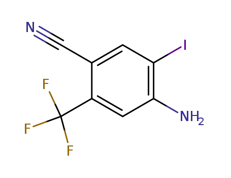 Molecular Structure of 852569-35-8 (4-amino-5-iodo-2-(trifluoromethyl)benzonitrile)