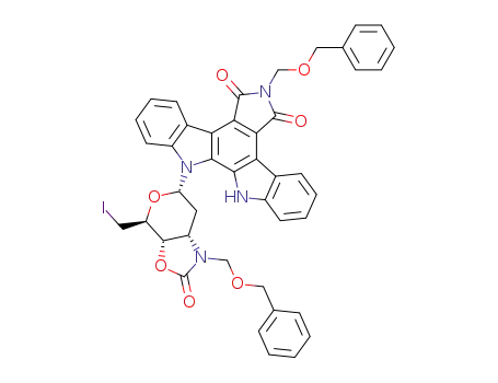 1-<(benzyloxy)methyl>-12-(3-<<(benzyloxy)methyl>amino>-3-N,4-O-carbonyl-2,6-dideoxy-6-iodo-α-D-allopyranosyl)indolo<2.3-a>pyrrolo<3,4-c>carbazole-5,7-dione