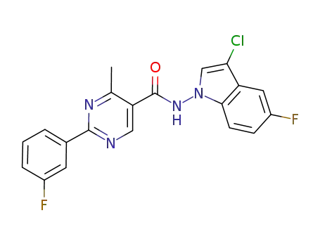 2-(3-fluoro-phenyl)-4-methyl-pyrimidine-5-carboxylic acid (3-chloro-5-fluoro-indol-1-yl)-amide
