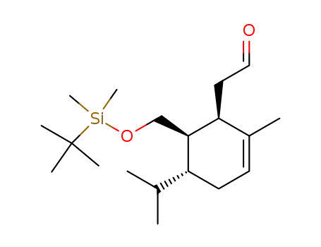 Molecular Structure of 198336-00-4 ((1R,5R,6R)-2-[6-(tert-butyldimethylsilanyloxymethyl)-5-isopropyl-2-methylcyclohex-2-enyl]acetaldehyde)