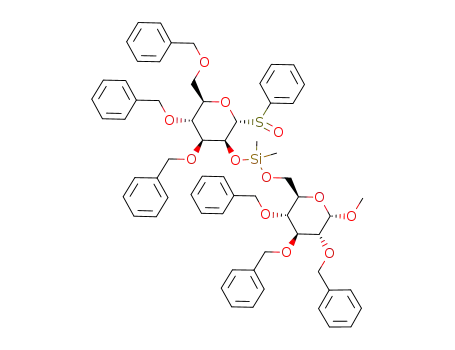((2R,3S,4S,5R,6R)-2-Benzenesulfinyl-4,5-bis-benzyloxy-6-benzyloxymethyl-tetrahydro-pyran-3-yloxy)-dimethyl-((2R,3R,4S,5R,6S)-3,4,5-tris-benzyloxy-6-methoxy-tetrahydro-pyran-2-ylmethoxy)-silane