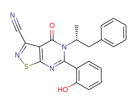(R)-6-(2-hydroxyphenyl)-4-oxo-5-(1-phenylpropan-2-yl)-isothiazolo[5,4-d]pyrimidine-3-carbonitrile