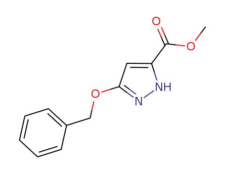 Molecular Structure of 628331-20-4 (1H-Pyrazole-3-carboxylic acid, 5-(phenylmethoxy)-, methyl ester)