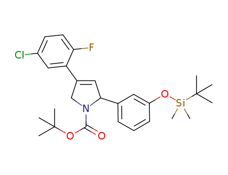 Molecular Structure of 639074-72-9 (tert-butyl 2-(3-{[tert-butyl(dimethyl)silyl]oxy}phenyl)-4-(5-chloro-2-fluorophenyl)-2,5-dihydro-1H-pyrrole-1-carboxylate)