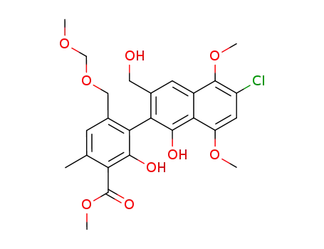 methyl (+/-)-3-(6-chloro-1-hydroxy-3-hydroxymethyl-5,8-dimethoxynaphthalen-2-yl)-2-hydroxy-4-(methoxymethoxy)methyl-6-methylbenzoate
