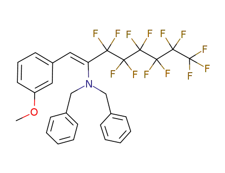 Dibenzyl-{2,2,3,3,4,4,5,5,6,6,7,7,7-tridecafluoro-1-[1-(3-methoxy-phenyl)-meth-(Z)-ylidene]-heptyl}-amine