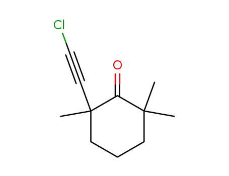 Molecular Structure of 83188-21-0 (Cyclohexanone, 2-(chloroethynyl)-2,6,6-trimethyl-)
