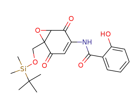 <i>N</i>-[6-(<i>tert</i>-butyl-dimethyl-silanyloxymethyl)-2,5-dioxo-7-oxa-bicyclo[4.1.0]hept-3-en-3-yl]-2-hydroxy-benzamide