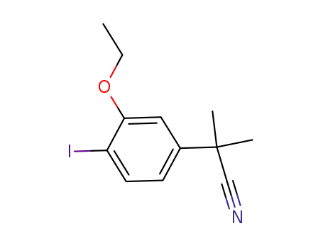 2-(3-ethoxy-4-iodo-phenyl)-2-methyl-propionitrile