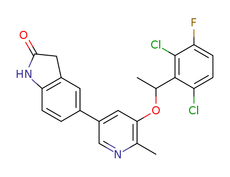 5-{5-[1-(2,6-dichloro-3-fluoro-phenyl)-ethoxy]-6-methyl-pyridin-3-yl}-1,3-dihydro-indol-2-one