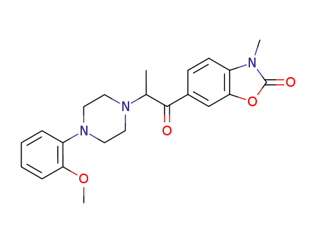Molecular Structure of 82608-09-1 (6-{2-[4-(2-methoxyphenyl)piperazin-1-yl]propanoyl}-3-methyl-1,3-benzoxazol-2(3H)-one)