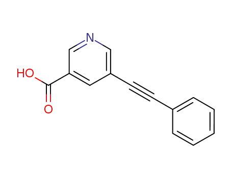 Molecular Structure of 175203-69-7 (5-(2-PHENYLETH-1-YNYL)NICOTINIC ACID)