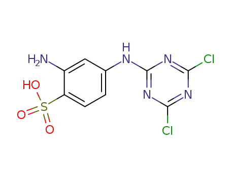Molecular Structure of 15935-11-2 (2-amino-4-[(4,6-dichloro-1,3,5-triazin-2-yl)amino]benzenesulfonic acid)