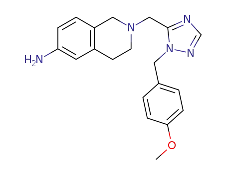 6-amino-2-<2-(4-methoxybenzyl)-2H-<1,2,4>triazol-3-ylmethyl>-1,2,3,4-tetrahydro-isoquinoline