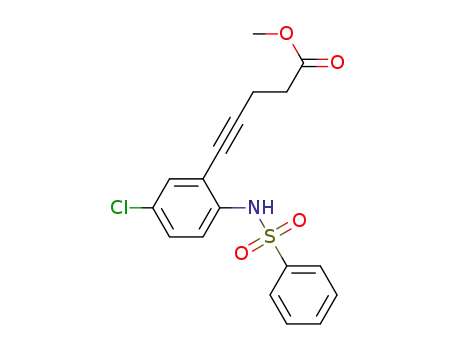 4-Pentynoic acid, 5-[5-chloro-2-[(phenylsulfonyl)amino]phenyl]-, methyl
ester