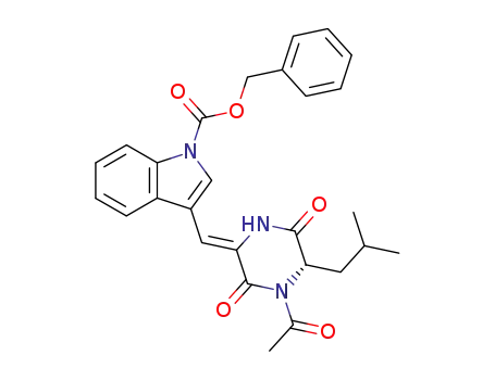 (3S,Z)-4-acetyl-6-<1-(benzyloxycarbonyl)indol-3-ylmethylene>-3-(2-methylpropyl)piperazine-2,5-dione
