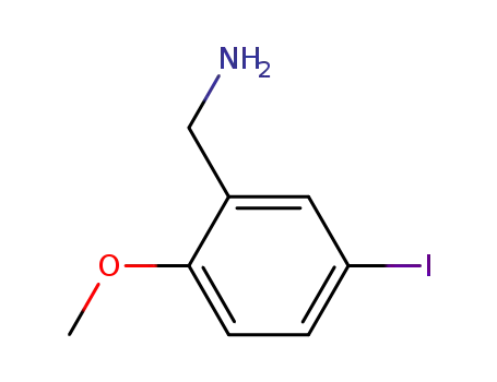 Molecular Structure of 793695-89-3 ((5-IODO-2-METHOXYPHENYL)METHANAMINE)