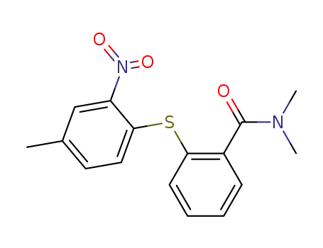 Molecular Structure of 411208-40-7 (Benzamide, N,N-dimethyl-2-[(4-methyl-2-nitrophenyl)thio]-)