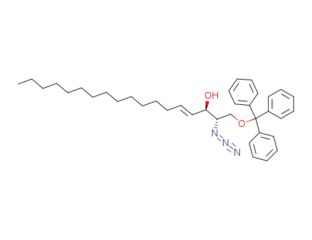 Molecular Structure of 108283-57-4 ((2S,3R,4E)-2-azido-1-(triphenylmethyl)-4-octadecene-1,3-diol)