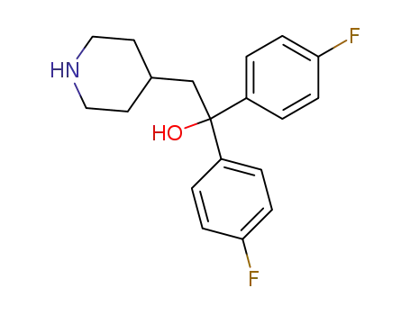 Molecular Structure of 107071-83-0 (α,α-bis(4-fluorophenyl)-4-piperidineethanol)