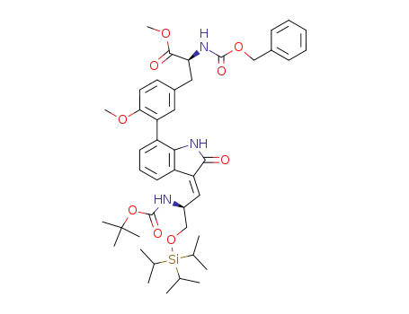 2-benzyloxycarbonylamino-3-{3-[3-(2-<i>tert</i>-butoxycarbonylamino-3-triisopropylsilanyloxy-propylidene)-2-oxo-2,3-dihydro-1<i>H</i>-indol-7-yl]-4-methoxy-phenyl}-propionic acid methyl ester