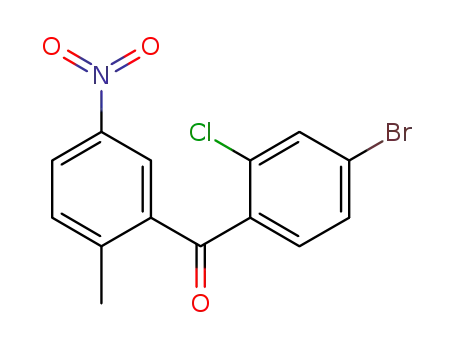 Molecular Structure of 890053-09-5 ((4-Bromo-2-chloro-phenyl)-(2-methyl-5-nitro-phenyl)-methanone)