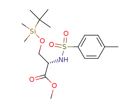 Molecular Structure of 209266-09-1 (L-Serine,
O-[(1,1-dimethylethyl)dimethylsilyl]-N-[(4-methylphenyl)sulfonyl]-, methyl
ester)