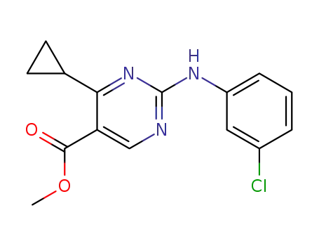 2-(3-chloro-phenylamino)-4-cyclopropyl-pyrimidine-5-carboxylic acid methyl ester