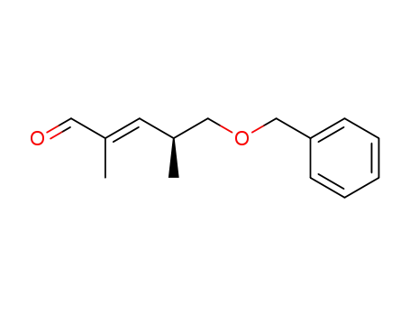 Molecular Structure of 80885-47-8 ((R)-(+)-5-benzyloxy-2,4-dimethyl-(E)-2-pentenal)