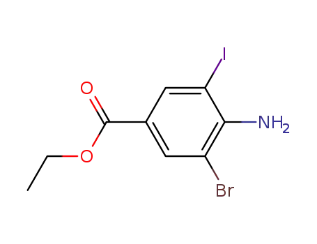 Molecular Structure of 437707-51-2 (4-AMINO-3-BROMO-5-IODO-BENZOIC ACID ETHYL ESTER)