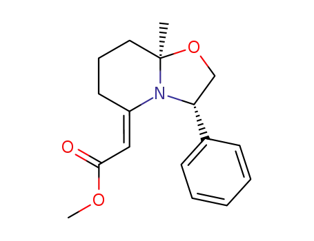 8a(R)-methyl (8a-methyl-3-phenyl-hexahydro-oxazolo[3,2-a]pyridin-5-ylidene)acetate