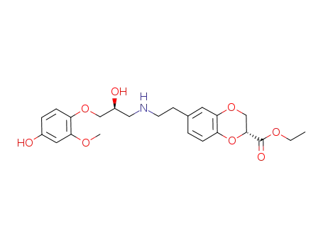 1,4-Benzodioxin-2-carboxylic acid,
2,3-dihydro-6-[2-[[(2S)-2-hydroxy-3-(4-hydroxy-2-methoxyphenoxy)prop
yl]amino]ethyl]-, ethyl ester, (2R)-