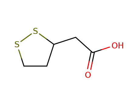 Molecular Structure of 36305-11-0 (2-(1,2-DITHIOLAN-3-YL)ACETIC ACID)