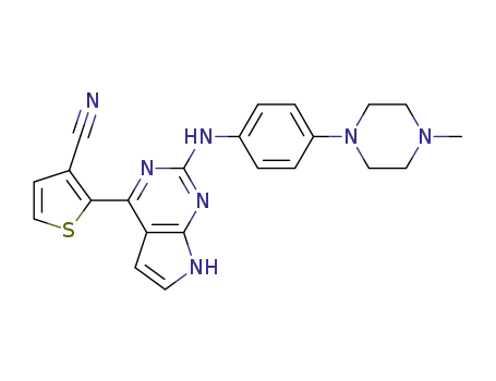 2-(2-(4-(4-methylpiperazin-1-yl)phenylamino)-7H-pyrrolo[2,3-d]pyrimidin-4-yl)thiophene-3-carbonitrile