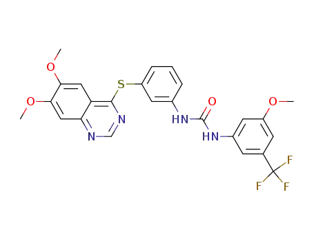 1-(3-(6,7-dimethoxyquinazolin-4-ylthio)phenyl)-3-(3-methoxy-5-(trifluoromethyl)phenyl)urea