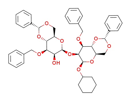 cyclohexyl 3-O-benzyl-4,6-O-benzylidene-β-D-mannopyranosyl-(1->2)-3-O-benzyl-4,6-O-benzylidene-β-D-mannopyranoside