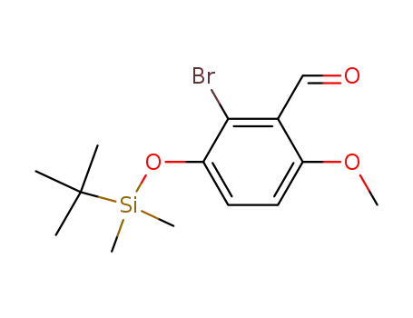 Molecular Structure of 347840-53-3 (2-bromo-3-[[(1,1-dimethylethyl)dimethylsilyl]oxy]-6-methoxybenzaldehyde)