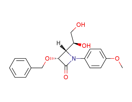 (+)-(3R,4S)-cis-3-benzyloxy-4-[(S)-1',2'-dihydroxyethyl]-1-(p-methoxyphenyl)-2-azetidinone