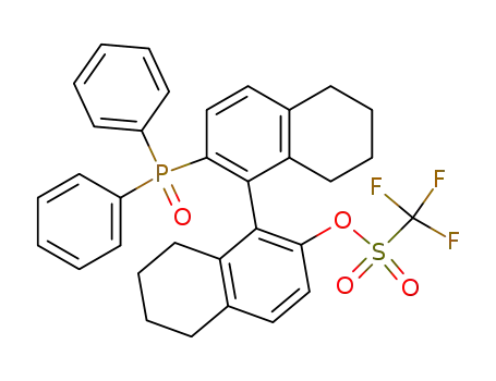 Molecular Structure of 159496-90-9 ((R)-2-diphenylphosphinyl-2'-trifluoromethanesulfonyloxy-5,5',6,6',7,7',8,8'-octahydro-1,1'-binaphthyl)