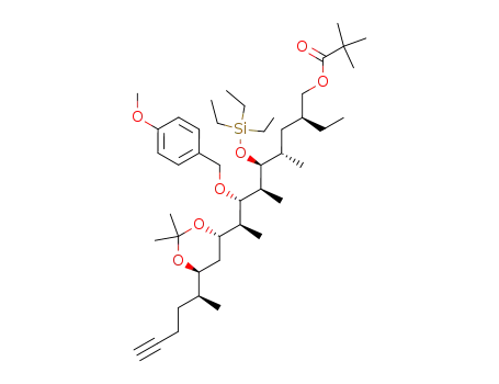 2,2-Dimethyl-propionic acid (2S,4S,5S,6S,7S,8S)-8-[(4S,6S)-2,2-dimethyl-6-((S)-1-methyl-pent-4-ynyl)-[1,3]dioxan-4-yl]-2-ethyl-7-(4-methoxy-benzyloxy)-4,6-dimethyl-5-triethylsilanyloxy-nonyl ester