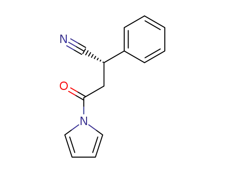 Molecular Structure of 836598-15-3 (1H-Pyrrole, 1-[(3S)-3-cyano-1-oxo-3-phenylpropyl]-)