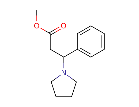 Molecular Structure of 7032-65-7 (METHYL 3-PHENYL-3-(PYRROLIDIN-1-YL)PROPANOATE)