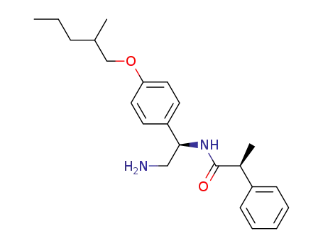 (2S)-N-((1R)-2-amino-1-(4-((2-methylpentyl)oxy)phenyl)ethyl)-2-phenylpropanamide